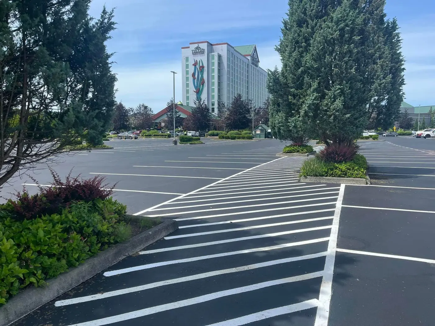 Large commercial parking lot striping project