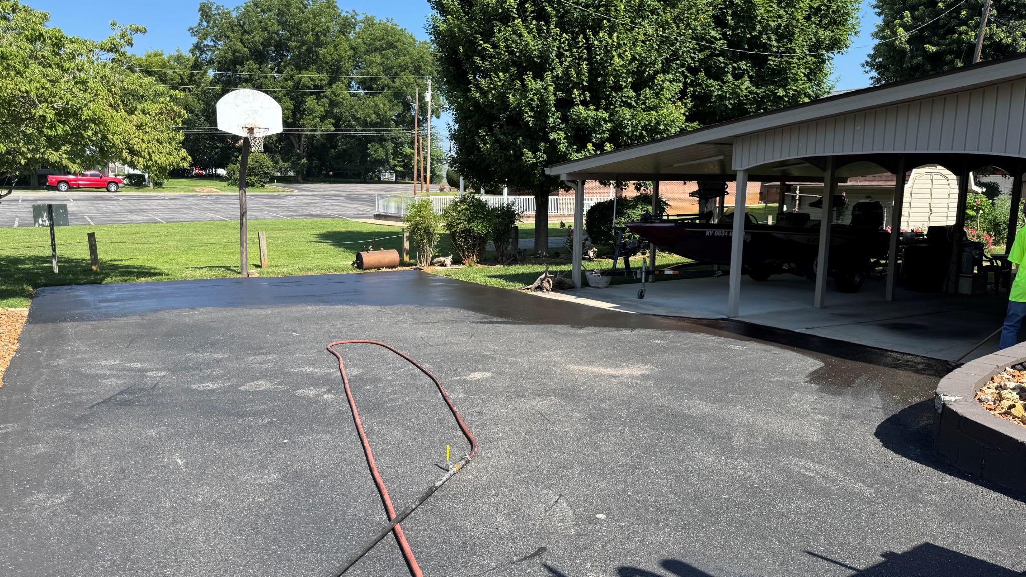 Driveway before sealcoating